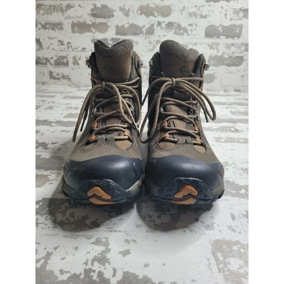 Men's 10.5 W Oboz Bridger Mid B-DRY Sudan Brown Leather Hiking Boots Waterproof - Picture 7 of 8